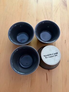 Mason Cash Set of 4 Gray Ramikin Bowls